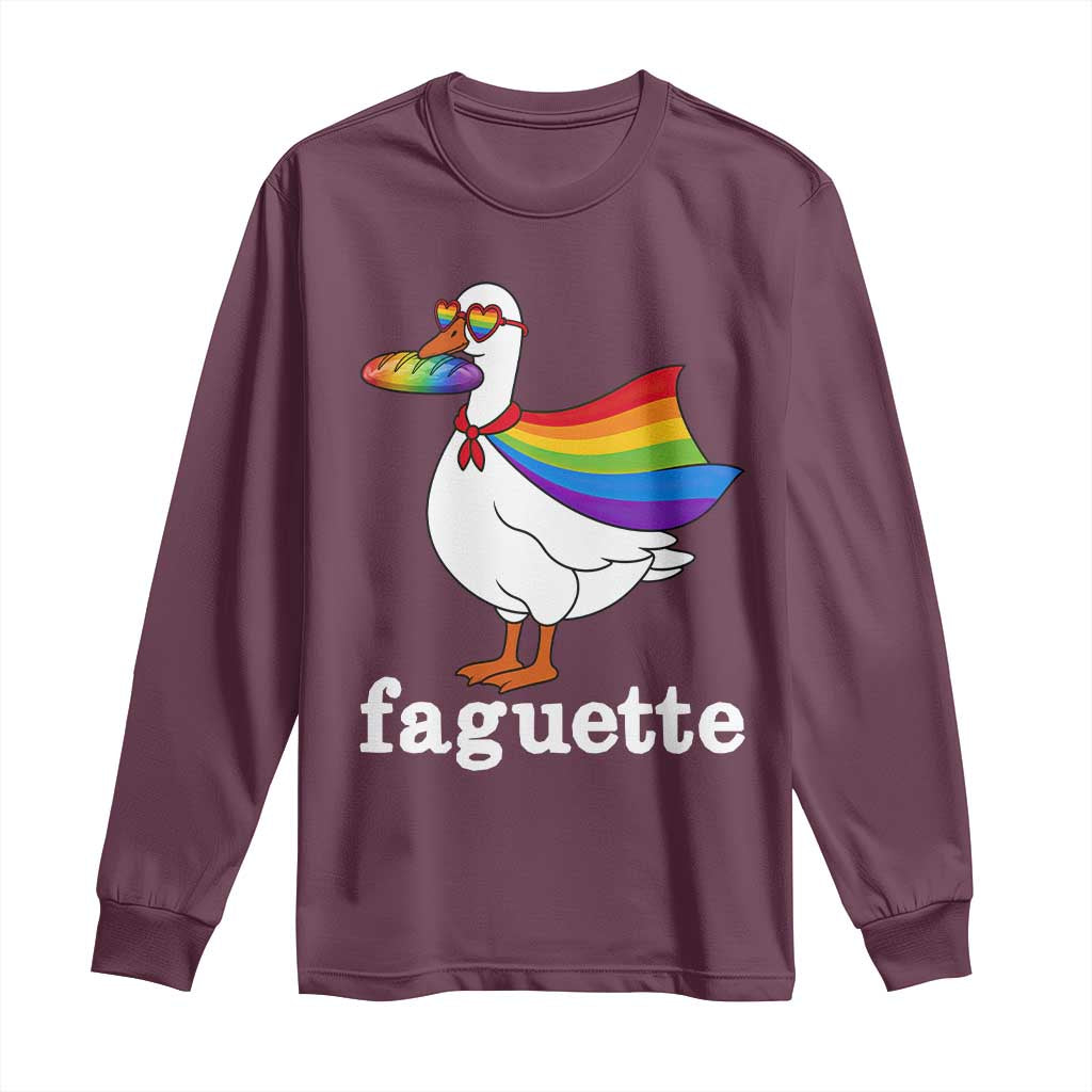 Faguette LGBTQ Long Sleeve Shirt Funny Pride Goose Rainbow