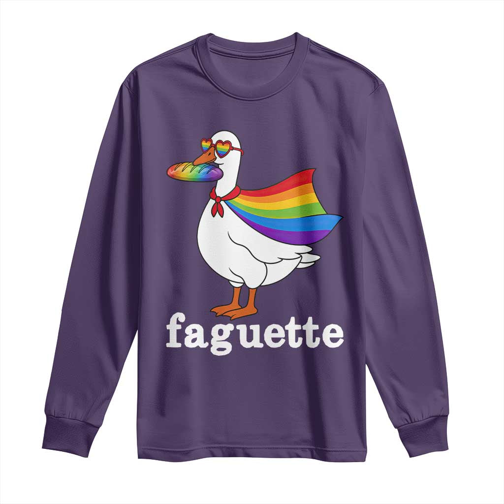 Faguette LGBTQ Long Sleeve Shirt Funny Pride Goose Rainbow