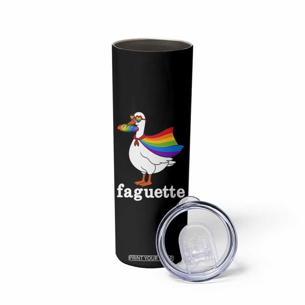 Faguette LGBTQ Skinny Tumbler Funny Pride Goose Rainbow TS14 Print Your Wear