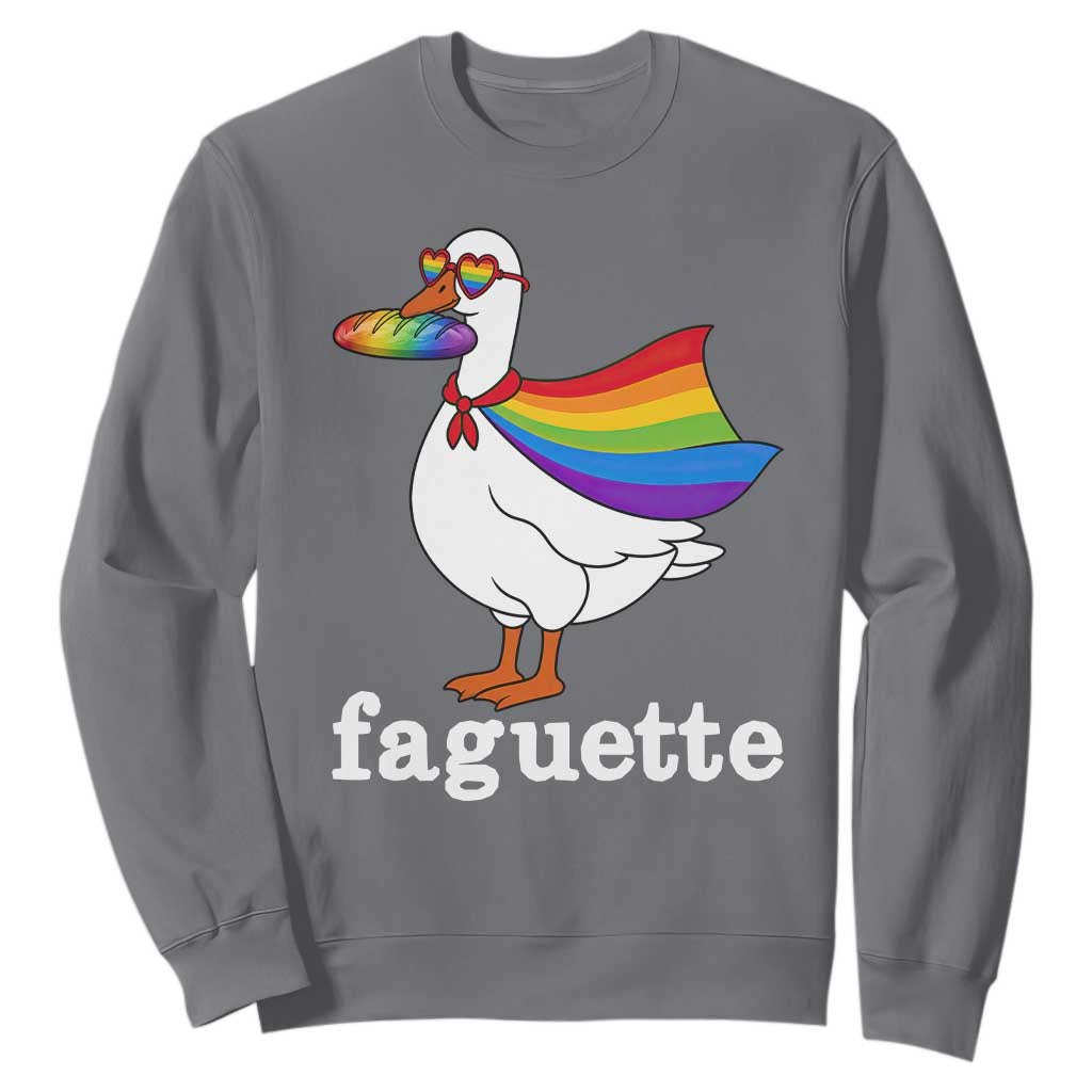Faguette LGBTQ Sweatshirt Funny Pride Goose Rainbow