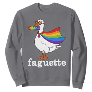 Faguette LGBTQ Sweatshirt Funny Pride Goose Rainbow
