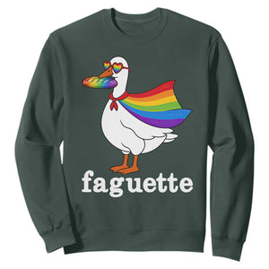 Faguette LGBTQ Sweatshirt Funny Pride Goose Rainbow