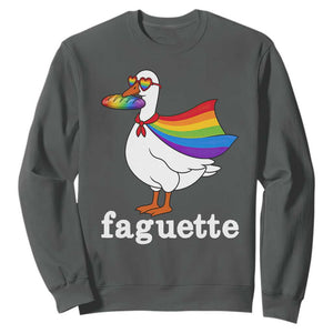 Faguette LGBTQ Sweatshirt Funny Pride Goose Rainbow