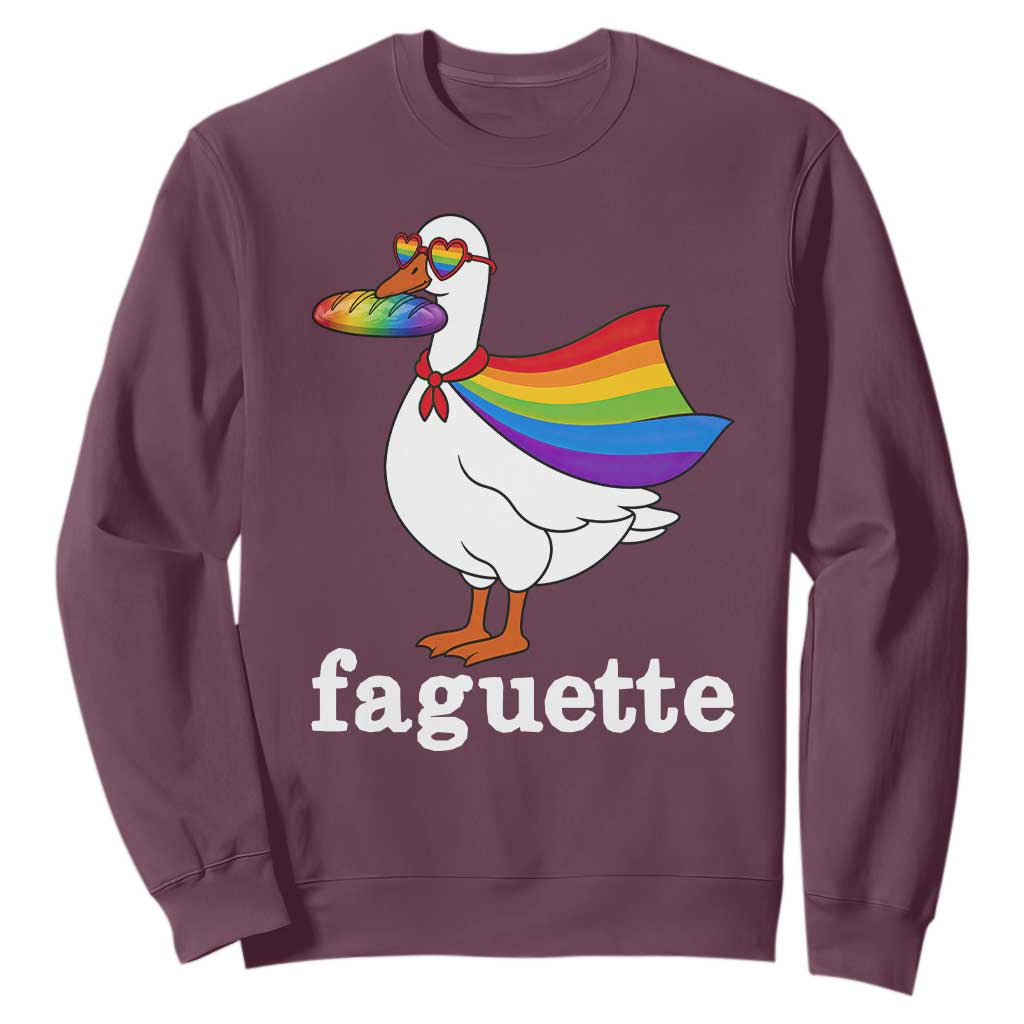 Faguette LGBTQ Sweatshirt Funny Pride Goose Rainbow