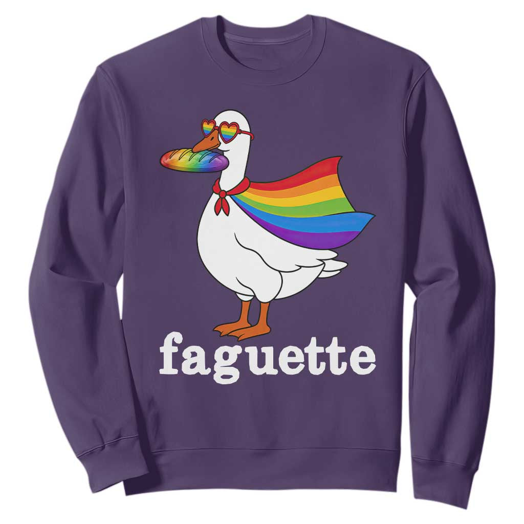Faguette LGBTQ Sweatshirt Funny Pride Goose Rainbow