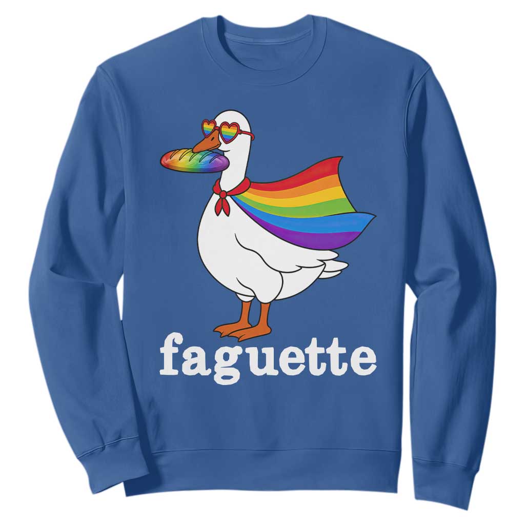 Faguette LGBTQ Sweatshirt Funny Pride Goose Rainbow
