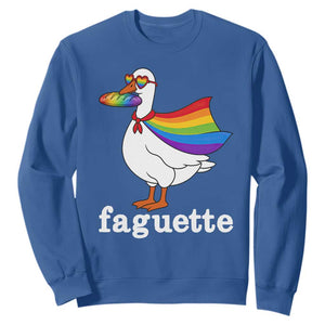 Faguette LGBTQ Sweatshirt Funny Pride Goose Rainbow
