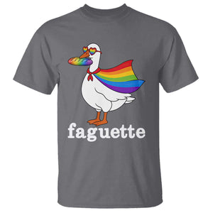 Faguette LGBTQ T Shirt Funny Pride Goose Rainbow TS14 Charcoal Print Your Wear