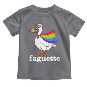 Faguette LGBTQ Toddler T Shirt Funny Pride Goose Rainbow TS14 Charcoal Print Your Wear