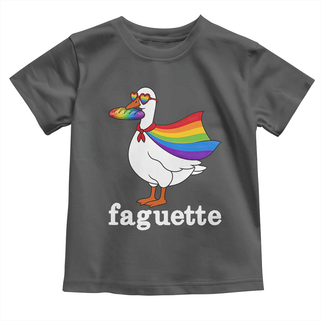 Faguette LGBTQ Toddler T Shirt Funny Pride Goose Rainbow TS14 Dark Heather Print Your Wear
