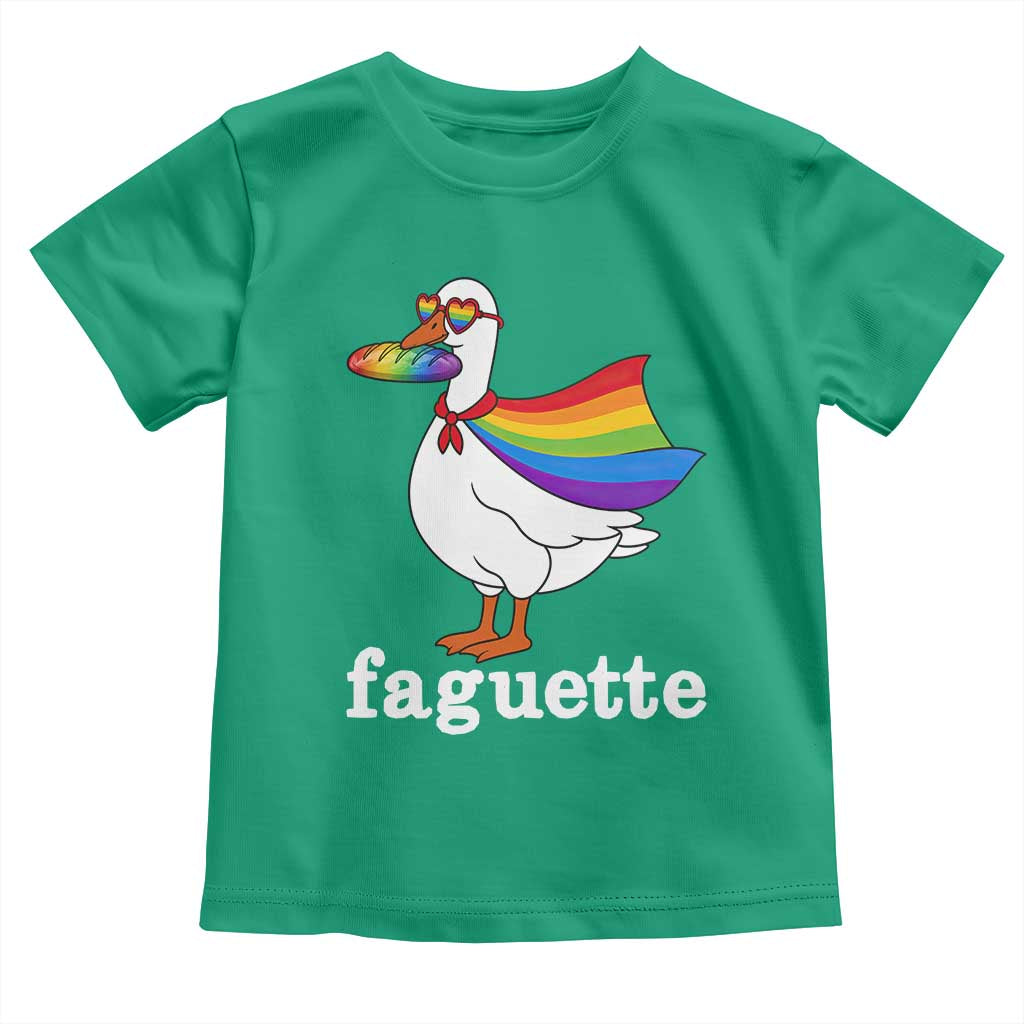 Faguette LGBTQ Toddler T Shirt Funny Pride Goose Rainbow TS14 Irish Green Print Your Wear