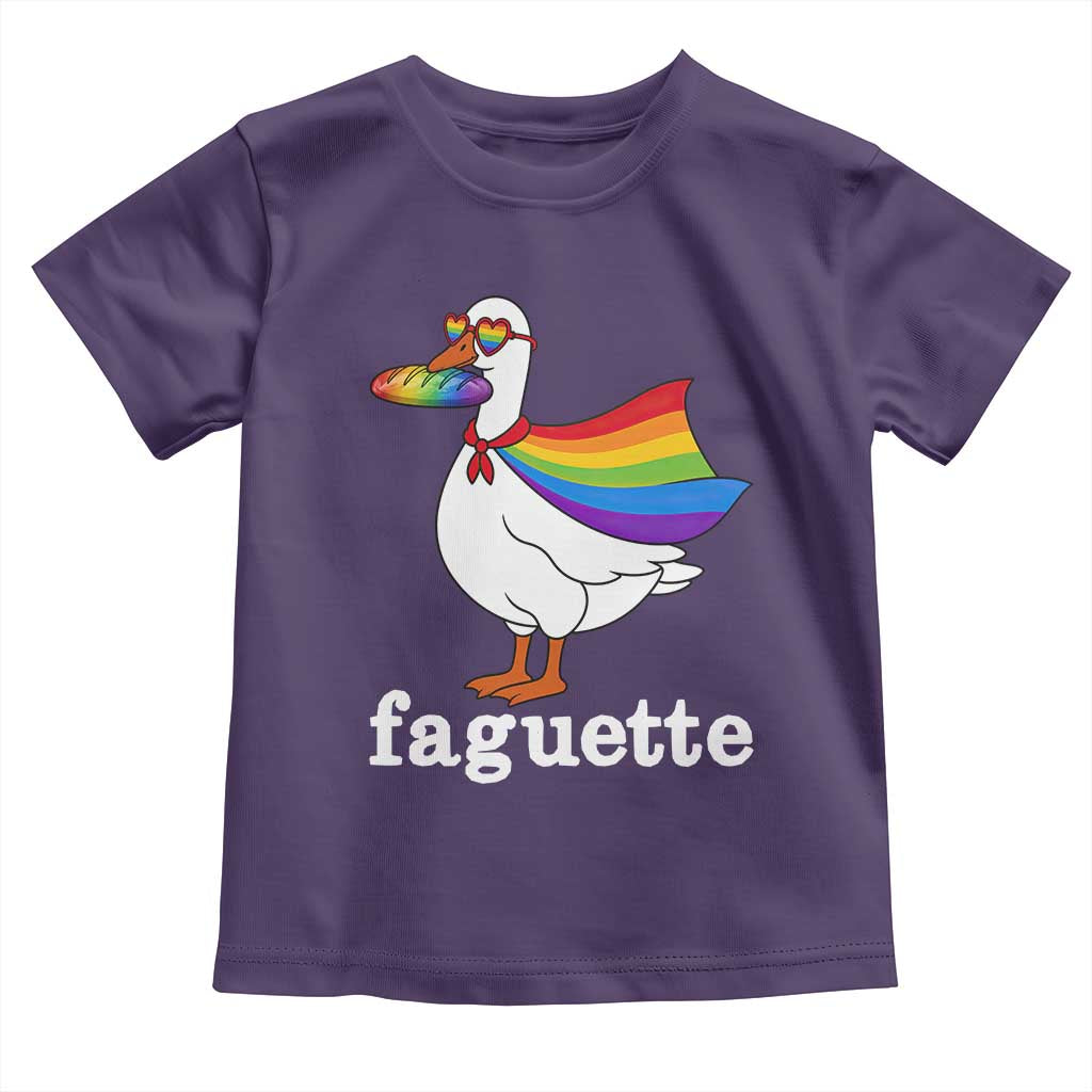 Faguette LGBTQ Toddler T Shirt Funny Pride Goose Rainbow TS14 Purple Print Your Wear
