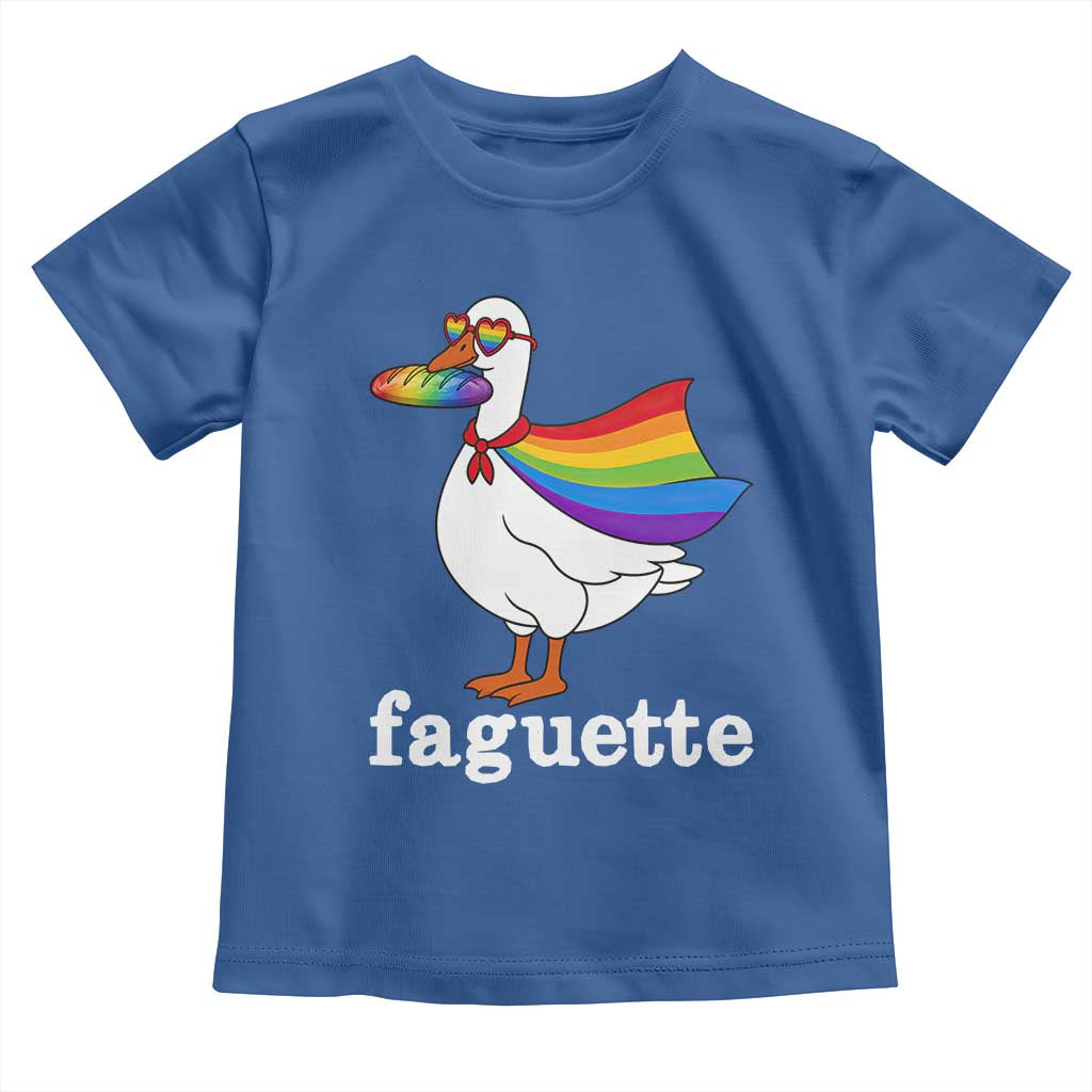 Faguette LGBTQ Toddler T Shirt Funny Pride Goose Rainbow TS14 Royal Blue Print Your Wear