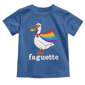 Faguette LGBTQ Toddler T Shirt Funny Pride Goose Rainbow TS14 Royal Blue Print Your Wear