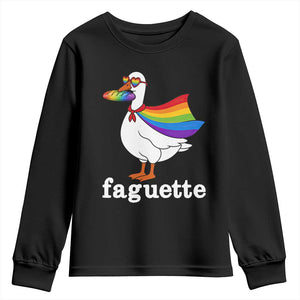 Faguette LGBTQ Youth Sweatshirt Funny Pride Goose Rainbow