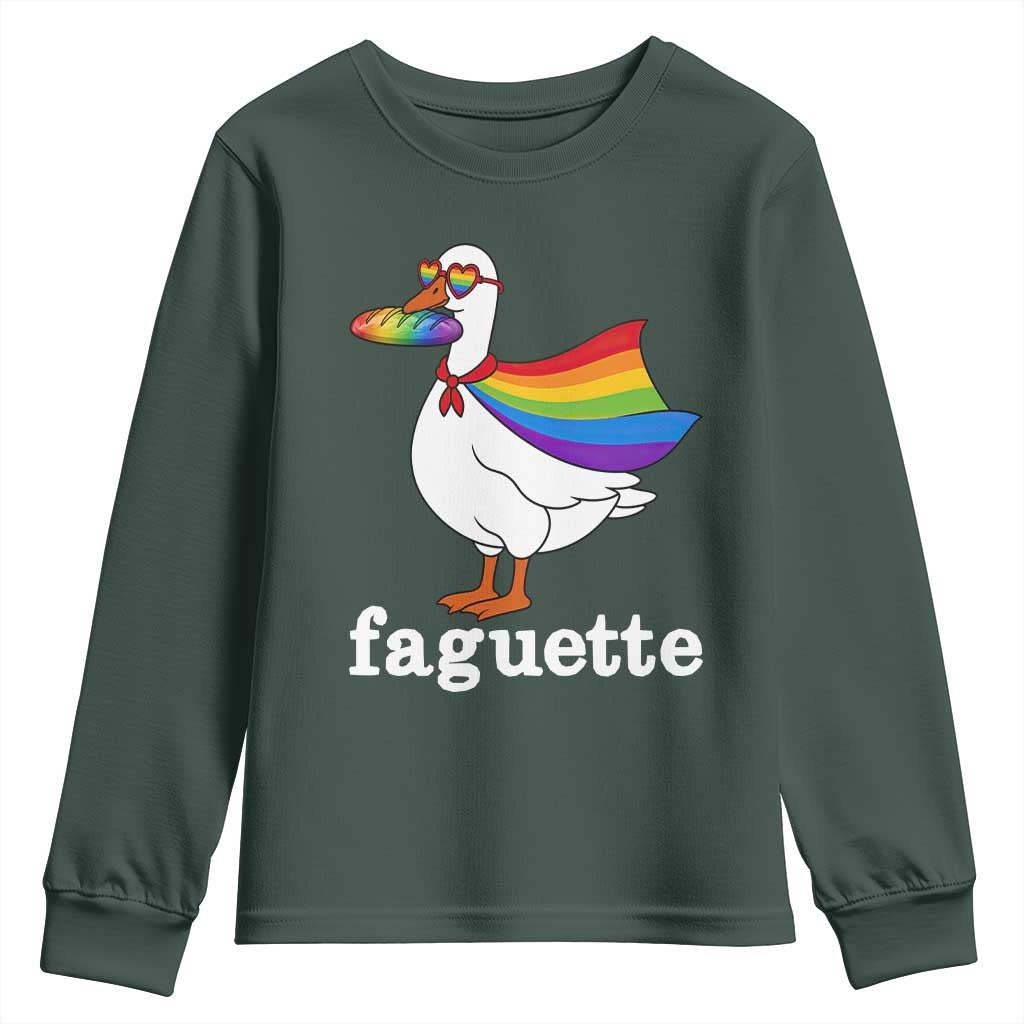 Faguette LGBTQ Youth Sweatshirt Funny Pride Goose Rainbow