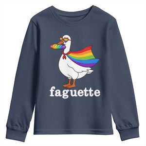 Faguette LGBTQ Youth Sweatshirt Funny Pride Goose Rainbow