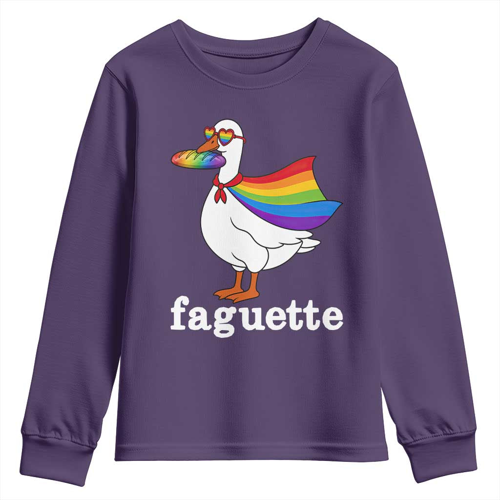 Faguette LGBTQ Youth Sweatshirt Funny Pride Goose Rainbow