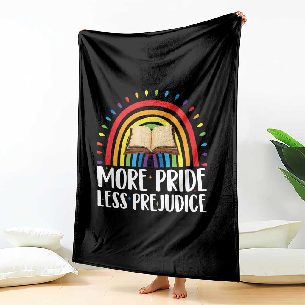 More Pride Less Prejudice Throw Blanket LGBTQ Pride Month Book Lover TS14 Print Your Wear