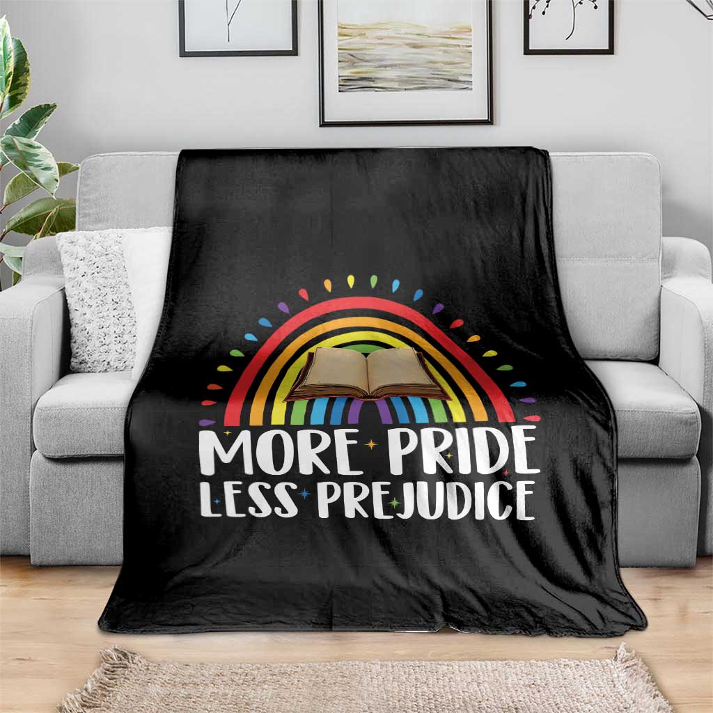 More Pride Less Prejudice Throw Blanket LGBTQ Pride Month Book Lover TS14 Print Your Wear