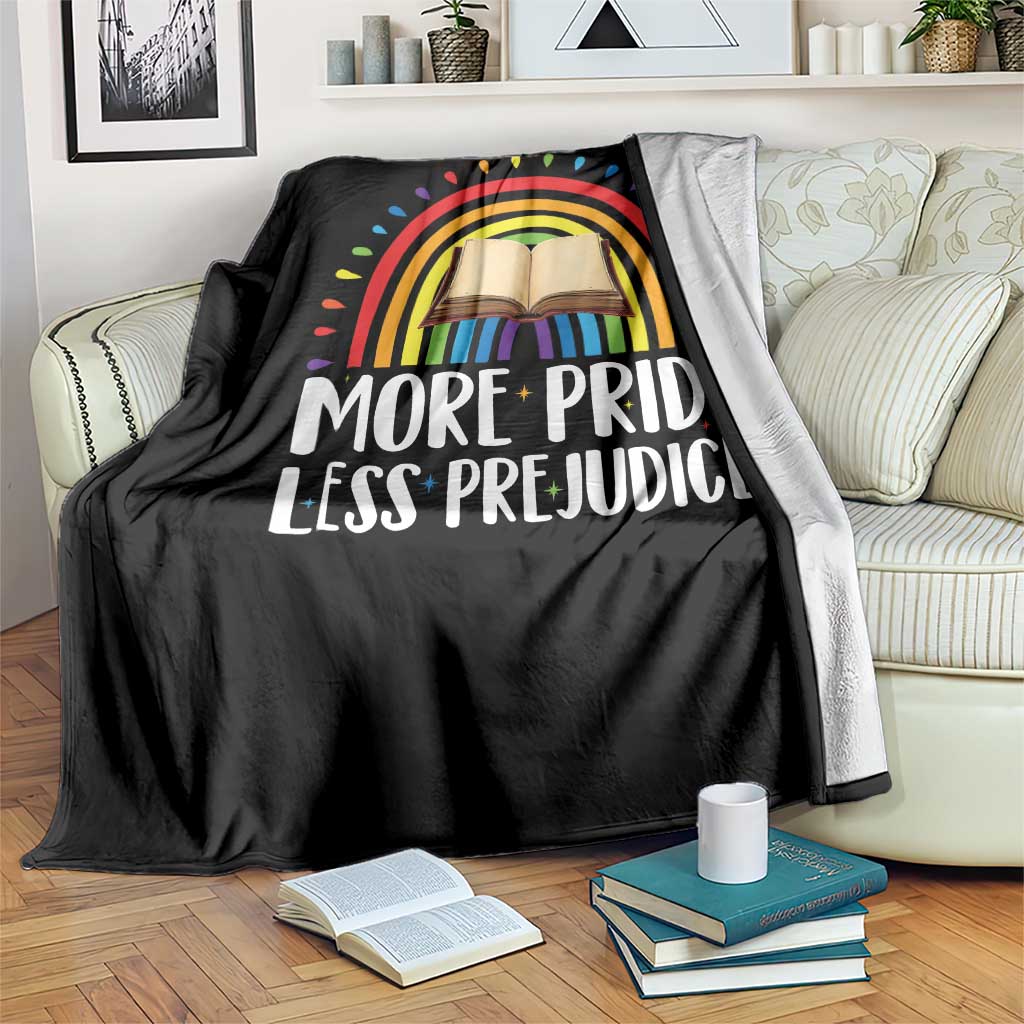 More Pride Less Prejudice Throw Blanket LGBTQ Pride Month Book Lover TS14 Print Your Wear