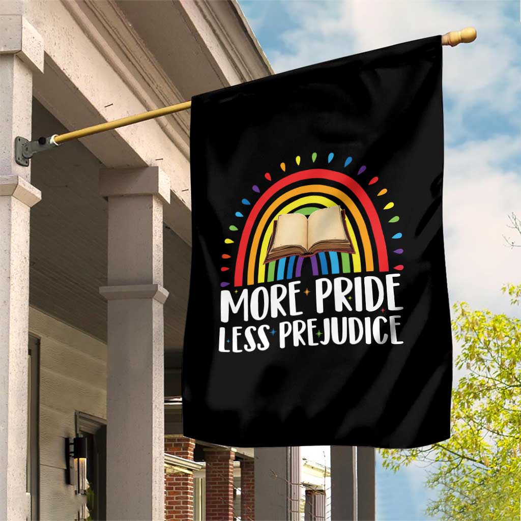 More Pride Less Prejudice Garden Flag LGBTQ Pride Month Book Lover TS14 Print Your Wear