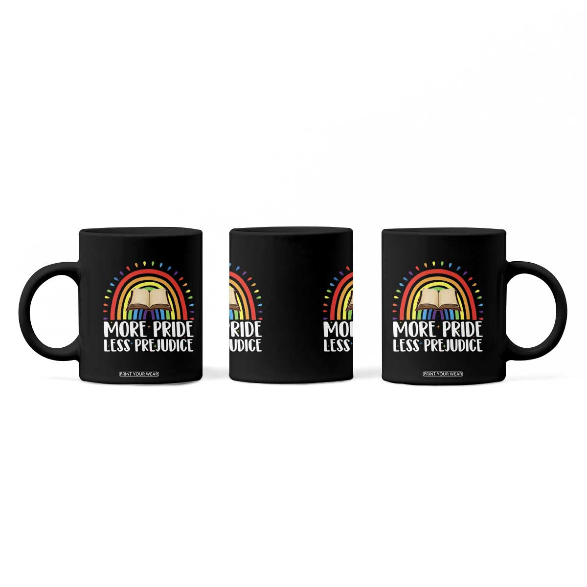 More Pride Less Prejudice Coffee Mug LGBTQ Pride Month Book Lover