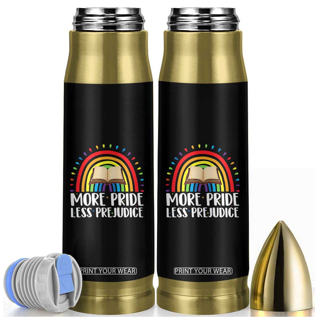 More Pride Less Prejudice Bullet Tumbler LGBTQ Pride Month Book Lover TS14 Black Print Your Wear