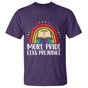 More Pride Less Prejudice T Shirt LGBTQ Pride Month Book Lover TS14 Purple Print Your Wear