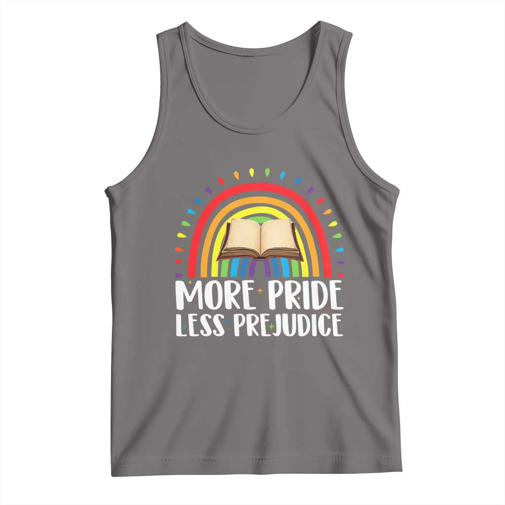 More Pride Less Prejudice Tank Top LGBTQ Pride Month Book Lover TS14 Deep Heather Print Your Wear
