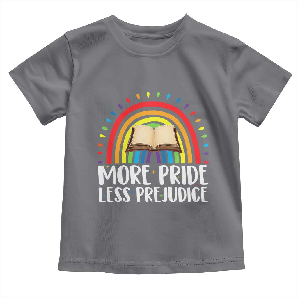 More Pride Less Prejudice Toddler T Shirt LGBTQ Pride Month Book Lover TS14 Charcoal Print Your Wear