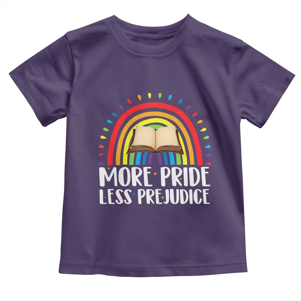 More Pride Less Prejudice Toddler T Shirt LGBTQ Pride Month Book Lover TS14 Purple Print Your Wear