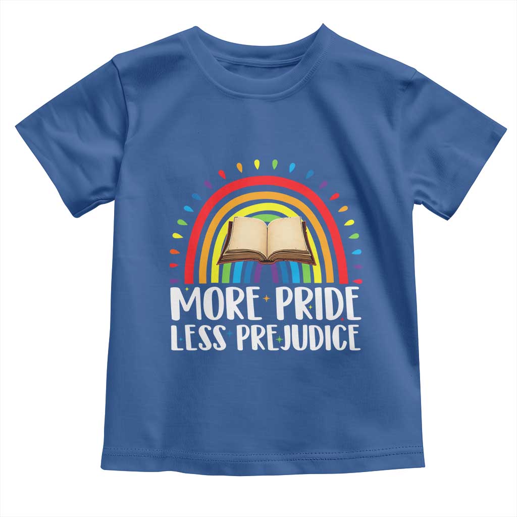 More Pride Less Prejudice Toddler T Shirt LGBTQ Pride Month Book Lover TS14 Royal Blue Print Your Wear