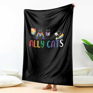 Rainbow Pride Ally Cats Throw Blanket LGBTQ Inclusion Cat Lover Gift TS14 Print Your Wear