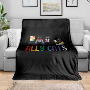Rainbow Pride Ally Cats Throw Blanket LGBTQ Inclusion Cat Lover Gift TS14 Print Your Wear