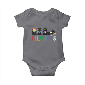 Rainbow Pride Ally Cats Baby Onesie LGBTQ Inclusion Cat Lover Gift