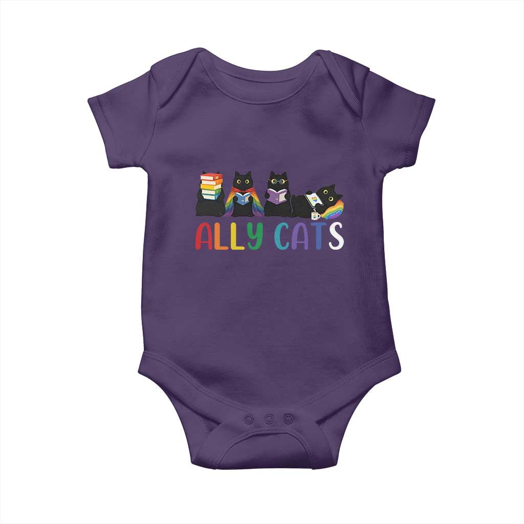 Rainbow Pride Ally Cats Baby Onesie LGBTQ Inclusion Cat Lover Gift