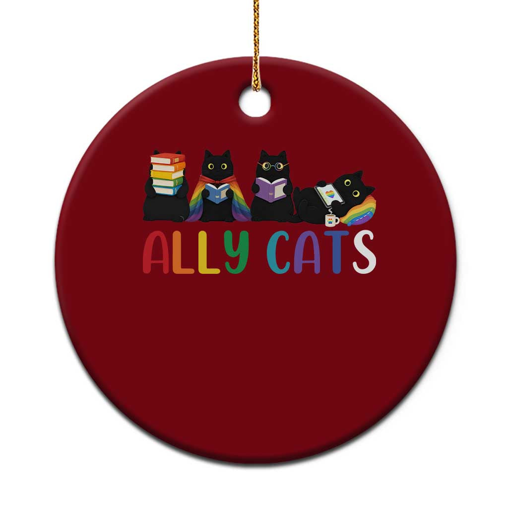 Rainbow Pride Ally Cats Ceramic Ornament LGBTQ Inclusion Cat Lover Gift TS14 1pc Red Print Your Wear