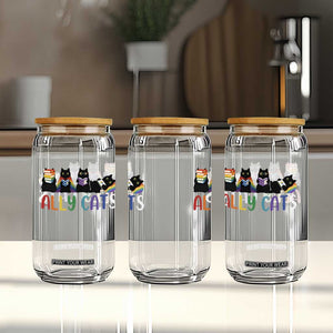 Rainbow Pride Ally Cats Glass Can LGBTQ Inclusion Cat Lover Gift TS14 Print Your Wear