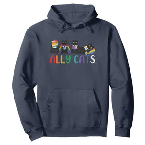 Rainbow Pride Ally Cats Hoodie LGBTQ Inclusion Cat Lover Gift