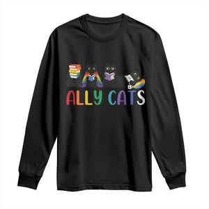Rainbow Pride Ally Cats Long Sleeve Shirt LGBTQ Inclusion Cat Lover Gift