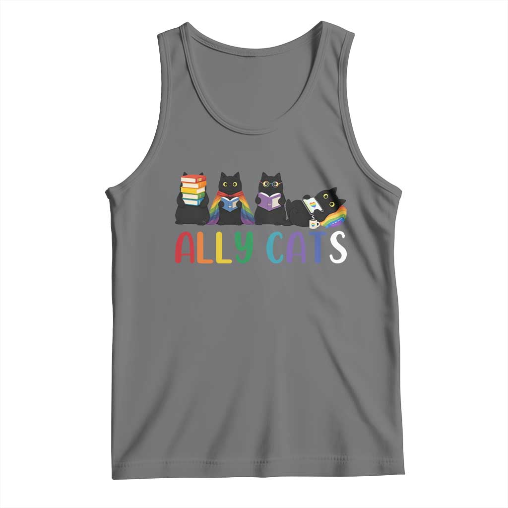 Rainbow Pride Ally Cats Tank Top LGBTQ Inclusion Cat Lover Gift