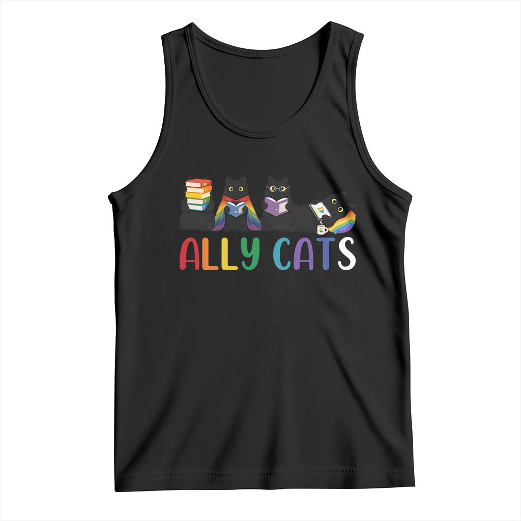 Rainbow Pride Ally Cats Tank Top LGBTQ Inclusion Cat Lover Gift
