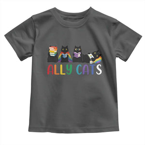 Rainbow Pride Ally Cats Toddler T Shirt LGBTQ Inclusion Cat Lover Gift TS14 Dark Heather Print Your Wear