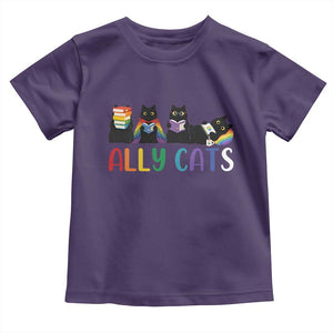 Rainbow Pride Ally Cats Toddler T Shirt LGBTQ Inclusion Cat Lover Gift TS14 Purple Print Your Wear