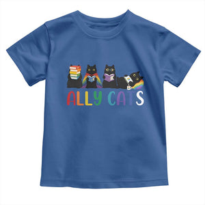 Rainbow Pride Ally Cats Toddler T Shirt LGBTQ Inclusion Cat Lover Gift TS14 Royal Blue Print Your Wear