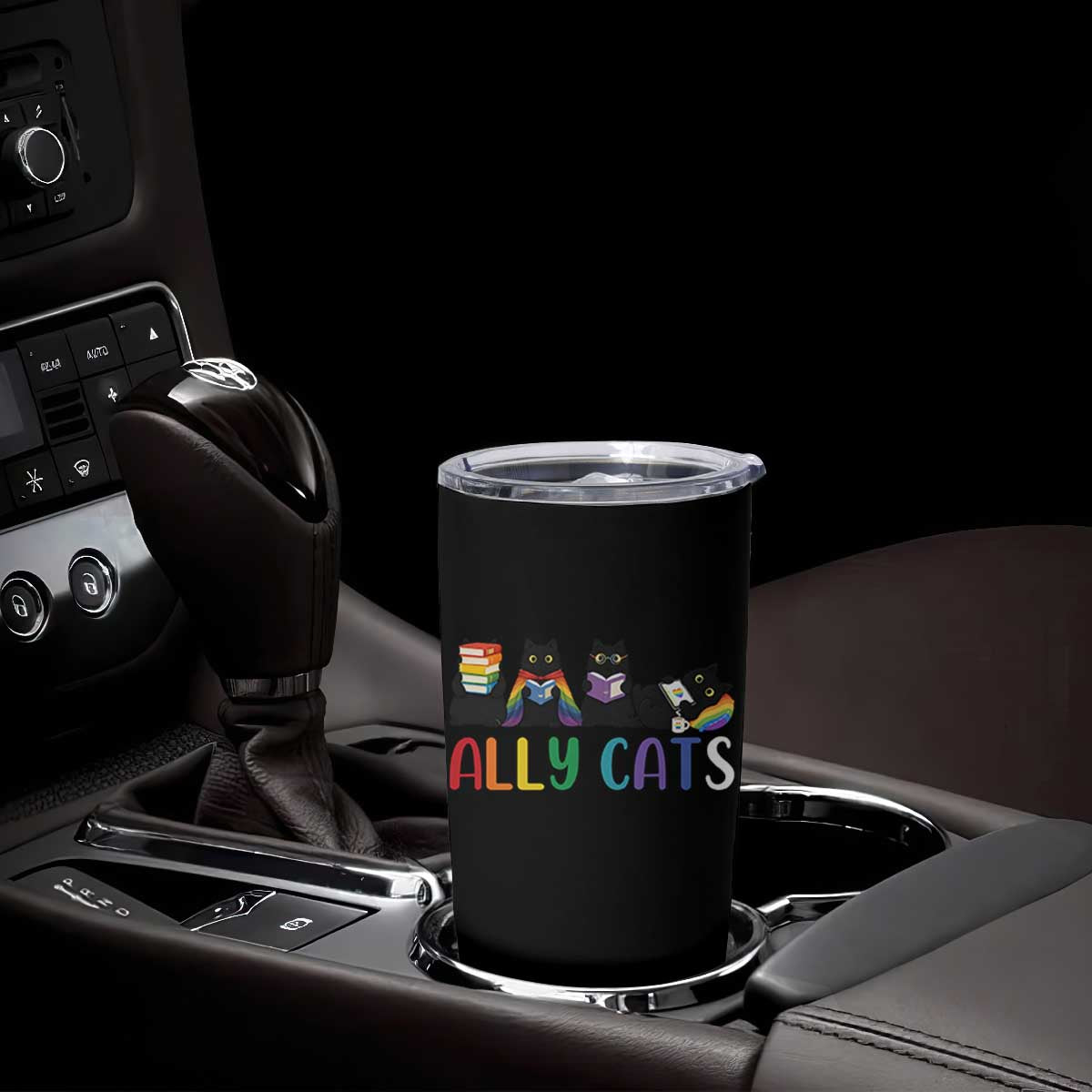 Rainbow Pride Ally Cats Tumbler Cup LGBTQ Inclusion Cat Lover Gift TS14 Print Your Wear