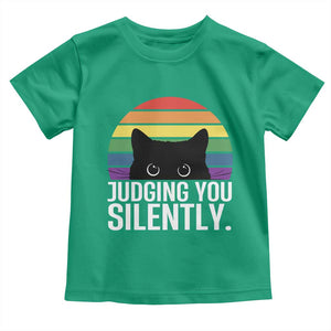 Rainbow Black Cat LGBT Pride Toddler T Shirt Judging You Silently TS14 Irish Green Print Your Wear