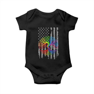 Tree of Life Rainbow LGBTQ Pride Baby Onesie American Flag Gift TS14 Black Print Your Wear