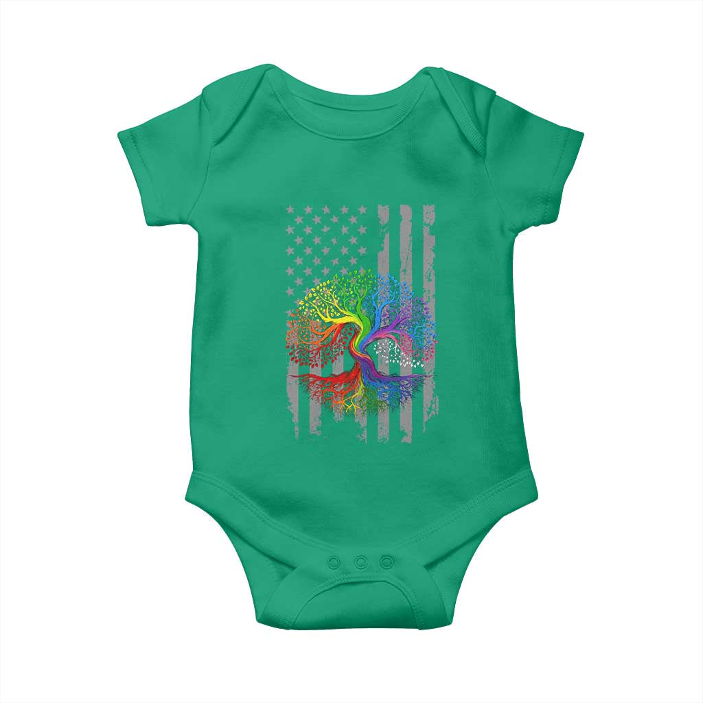 Tree of Life Rainbow LGBTQ Pride Baby Onesie American Flag Gift TS14 Irish Green Print Your Wear
